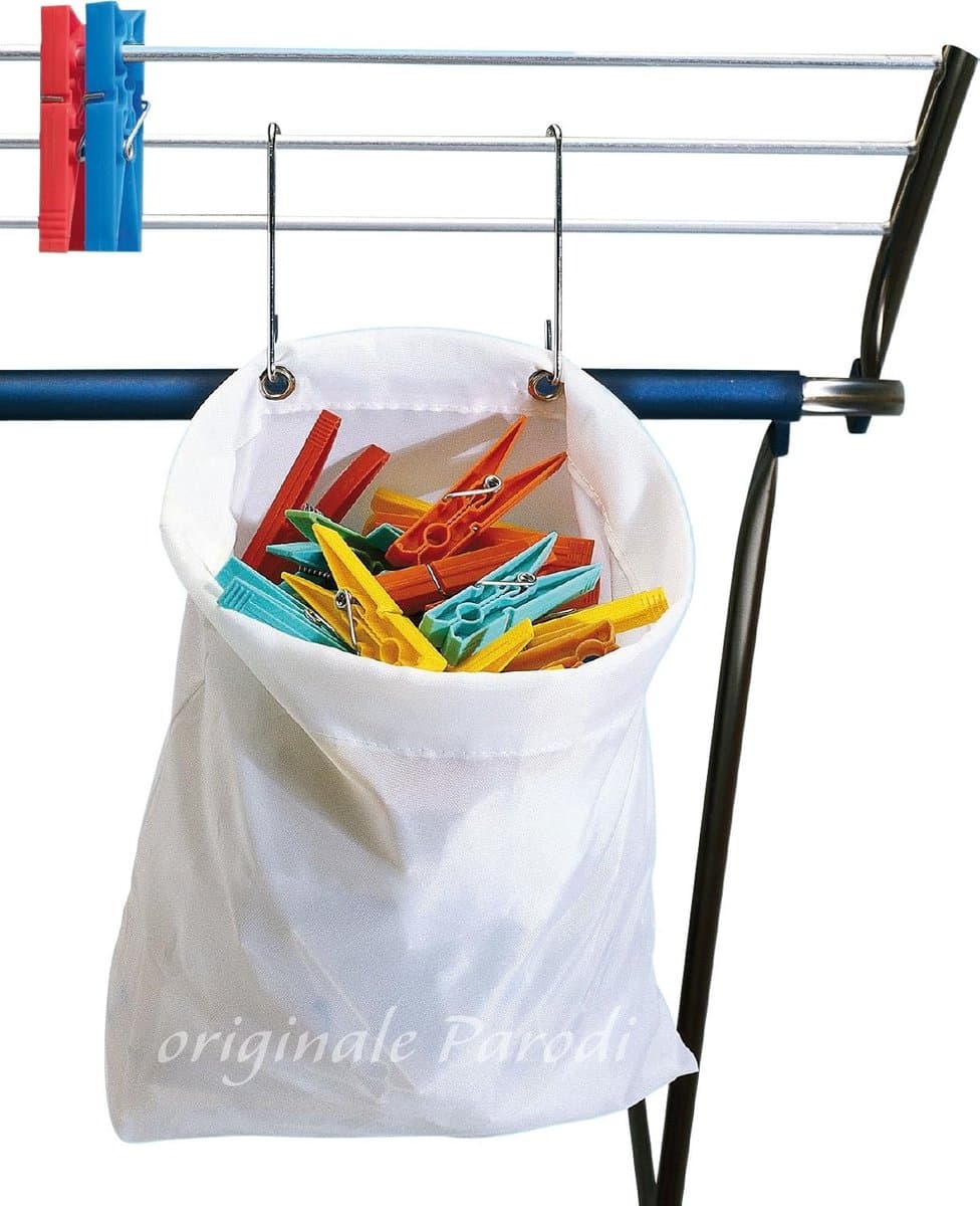 Klemmenmand - Waslijn Accessoire - Kleding Drogen - Waterdicht Polyester - 27x30 cm - Diverse Kleuren — afbeelding 1