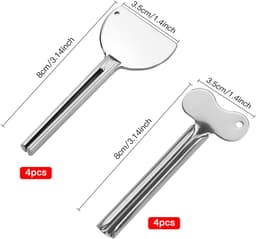 Dailygoods - 8 Stuks Metalen Tandpasta-Knijpers - Roestvrij Staal Tubeknijper — thumbnail 4