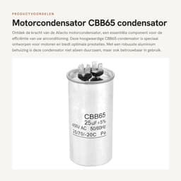 Dailygoods- Motorcondensator 25UF 450V - CBB65 Condensator - Aluminium Behuizing - Niet-polaire Elektrolytische Condensator - Ideaal voor Airconditioning - Veilig te Gebruiken - Aandrijfcondensator — thumbnail 1