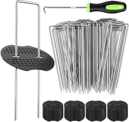 Dailygoods- Grondankers 200 stuks - U-vormige Grondpennen - Verzinkt Staal - Roestvrij - Voor Onkruidvlies en Tenten - Duurzaam en Herbruikbaar — thumbnail 1