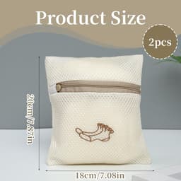 Dailygoods - Laundry Bags Wasmachine-netzakken, 2 stuks, met hersluitbare was, 18 x 20 cm, geschikt voor fijne was, beha's, sokken en schoenen — thumbnail 2