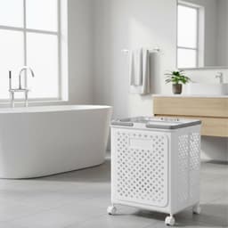 Dailygoods- Wasmand Opvouwbaar - Wasmand met Wielen - Kunststof - Ventilerend - Stevig - Sneldrogend - Wasbox — thumbnail 5