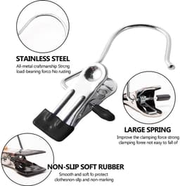 Dailygoods- Wasknijpers 40 Stuks - Roestvrij Staal - Draagbare Haken - Antislip - Multifunctioneel - Ruimtebesparend - Hangclips — thumbnail 3