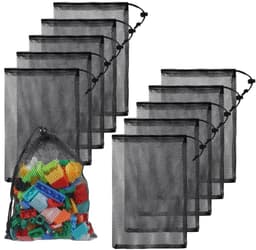 Dailygoods- Waszak - 10 Stuks - Nylon Trekkoord Opbergtassen - Multifunctionele Wasserijtas - Zwart - Duurzaam en Scheurbestendig - Opbergtas — thumbnail 1