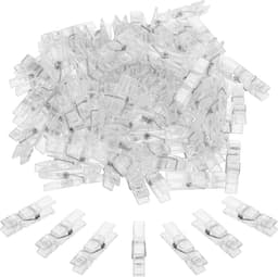Wasknijpers, 100 stuks mini kleurrijke plastic kledingclips sterke grip fotoclips voor foto's opknoping kleding decoratieve ambachten, transparante kleur — thumbnail 1