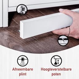 Interlink Lifestyle Studio Flow wasmachinekast met uittrekbaar werkblad - Wit - 67 x 68 x 164 cm — thumbnail 2