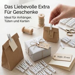 Wasknijpers Mini - Houten Wasknijpers - Knutselen - Fotoklemmen - Cadeauzakjes - 50 Stuks - Natuurlijk Hout - Mini-clips — thumbnail 3