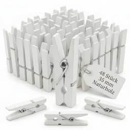 Wasknijpers Mini - Houten Wasknijpers - Knutselen - Fotoklemmen - Cadeauzakjes - 50 Stuks - Natuurlijk Hout - Mini-clips — thumbnail 1