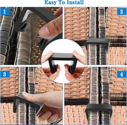 SnelShoppen - 12 Stuks Meubel Clips voor Tuinmeubels, Rattan Meubel Verbindingsclips, Plastic Klemmen voor Wicker Tuinmeubilair, Stabiliserende Clips — thumbnail 5
