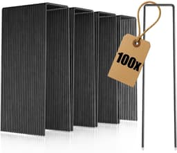 SnelShoppen - 100x Carbon Stalen Grondankers - Robuuste Grondpennen voor het Bevestigen van Onkruiddoek en Vloeren - Tuin en Camping Gebruik - Vierkan — thumbnail 1