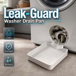 2× Lekbak wasmachine - 17,8 ×17,8cm - Lekbak voor Wasmachine en Vaatwasser - Opvangbak - universele wasmachine lekbak - Wasmachine opvangbak - afvoerbak - wateropvangbak voor kelder, woning, camper - wit — thumbnail 2