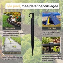 SnelShoppen - Pack van 50 Grondankers voor Druppeltubes 16-20 mm - Slangbevestiging en Pijpenbevestiging - Grondspijkers voor Druppelirrigatie - Ideaa — thumbnail 3