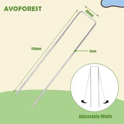 SnelShoppen - Pack van 110 Gegalvaniseerde Stalen Grondankers Tuinpinnen 150 x 40 x 3 mm met Handschoenen Anti-roest voor Onkruiddoek, Tuinfleece, Cam — thumbnail 3