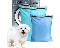 Waszak voor huisdieren met rits, voorkomt blokkering van de wasmachine, ideaal voor honden en katten, beschermt kleding en speelgoed
