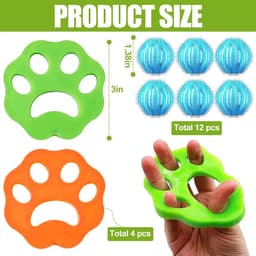 SnelShoppen - 16 Stuks Anti-Haar Wasmachine Herbruikbare Anti-Haar Ballen Epilator Vacht Haar Vangers voor Kleding en Beddengoed - Effectieve Lintverw — thumbnail 3