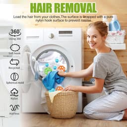 SnelShoppen - 16 Stuks Anti-Haar Wasmachine Herbruikbare Anti-Haar Ballen Epilator Vacht Haar Vangers voor Kleding en Beddengoed - Effectieve Lintverw — thumbnail 3