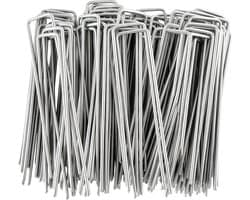 SnelShoppen - 100 stuks Grondankers U-vormige Tuinharingen - Sterke Grondharingen voor Tuin, Camping, Feesten - Stabiele Bevestiging voor Tent en Deco