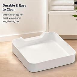 Lekbak Wasmachine - 2-Delige Set - Wateropvangbak - Opvangbak - Universele Wasmachine Lekbak - Afvoerbak Voor Wasmachines - 17.8 × 17.8 × 5 Cm - Eenvoudig Te Installeren - Afvoerbak - Geschikt Voor Appartementen, Garages En Huurwoningen - Wit — thumbnail 2