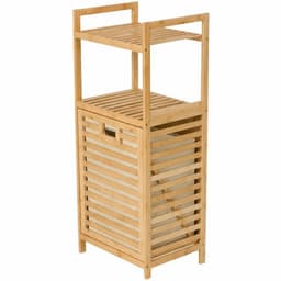 Bamboe Wasmand met Bovenrek en Uitneembare Waszak – 25L - 30 x 40 x 95 cm — thumbnail 1