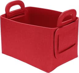 1 stuk - Opbergmand van vilt - Wasmand - Opbergmand voor diverse spullen - 36*25*23 cm - Rood — thumbnail 1