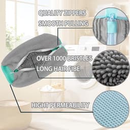 2PCS Waszak voor schoenen- geschikt voor de wasmachine en droger. Herbruikbare set van 2 waszakken voor sneakers- 360° dieptereiniging voor alle soorten schoenen- met zelfsluitende ritssluiting. — thumbnail 5