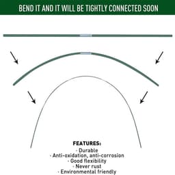SnelShoppen - Tunnels voor Tuin - 70-delige Fiberglas Tunnelboog Set voor Raised Bed, Folietunnel, Tuin Arches, Grondankers, Groene Kleur — thumbnail 5