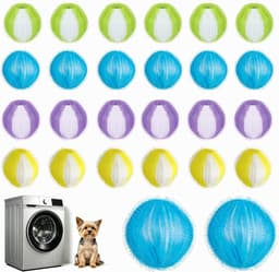 SnelShoppen - 24 Dierenhaarverwijderaars voor Wasmachine, Herbruikbare Pluisballen voor Honden en Katten, Effectieve Haarvanger voor Kleding en Bedden — thumbnail 1
