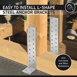 SnelShoppen - 5 x Platte Ankers (200x40x40 mm) Hoekverbinding van Gegalvaniseerd Staal, Corrosiebestendig, 24 Gaten, Voor Constructie en Verbouwing — thumbnail 5