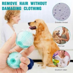 SnelShoppen - Haarverwijderaar voor Wasmachine, Dierenhaar Vanger, Wasballen voor Kat/Dog, Microvezel, 4 Stuks, Beschermt Kleding, Vermindert Kreuken, — thumbnail 2
