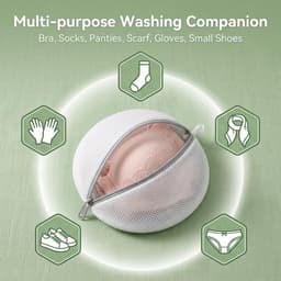 Wasnet voor wasmachine - 4 stuks, schelpvormige waszak voor ondergoed, sokken en delicate kleding, met ritssluiting en bescherming — thumbnail 4
