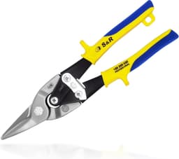 rechte plaatschaar - Inductiegeharde Cr-Mo stalen plaatschaar; ergonomisch mechanisme met één hand voor gipsplatenbouw, carrosseriebouw en plaatbewerking - industriële kwaliteit — thumbnail 1