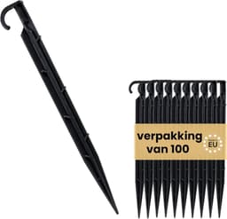 SnelShoppen - Pack van 100 Grondankers voor Drupbuizen 16 - 20 mm, Slangbevestiging en Pijpbevestiging, Slanghouder voor Drupirrigatie, Grondpalen voo — thumbnail 1