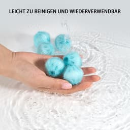 SnelShoppen - Pack van 6 Dierenhaar Verwijder Ballen voor Wasmachine, Herbruikbare Lintballen van Microvezel, 3.5 cm, Verwijdert Pluis, Dierenhaar, Bl — thumbnail 2