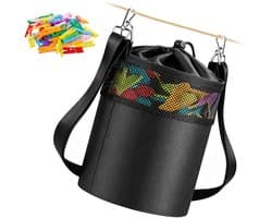 Wasknijpertas met schouderriem en hanger, wasknijperzak, wasknijperzak, handsfree klem-organizer voor maximaal 150-200 wasknijpers, organizer voor wasknijpers/kleine onderdelen