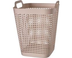 Storage Solutions Wasmand - beige - 48 liter - 40 x 51 cm - kunststof - wasbox - mand voor wasgoed - badkamer