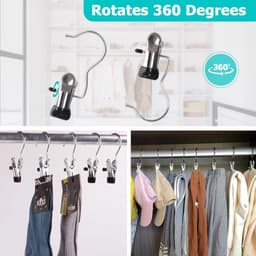 washaken opknoping clip, 30 stuks roestvrijstalen wasknijpers extra sterke hanger clips haken metalen kapstok hangers voor broek handdoeken sokken rokken shorts jeans hoeden — thumbnail 5