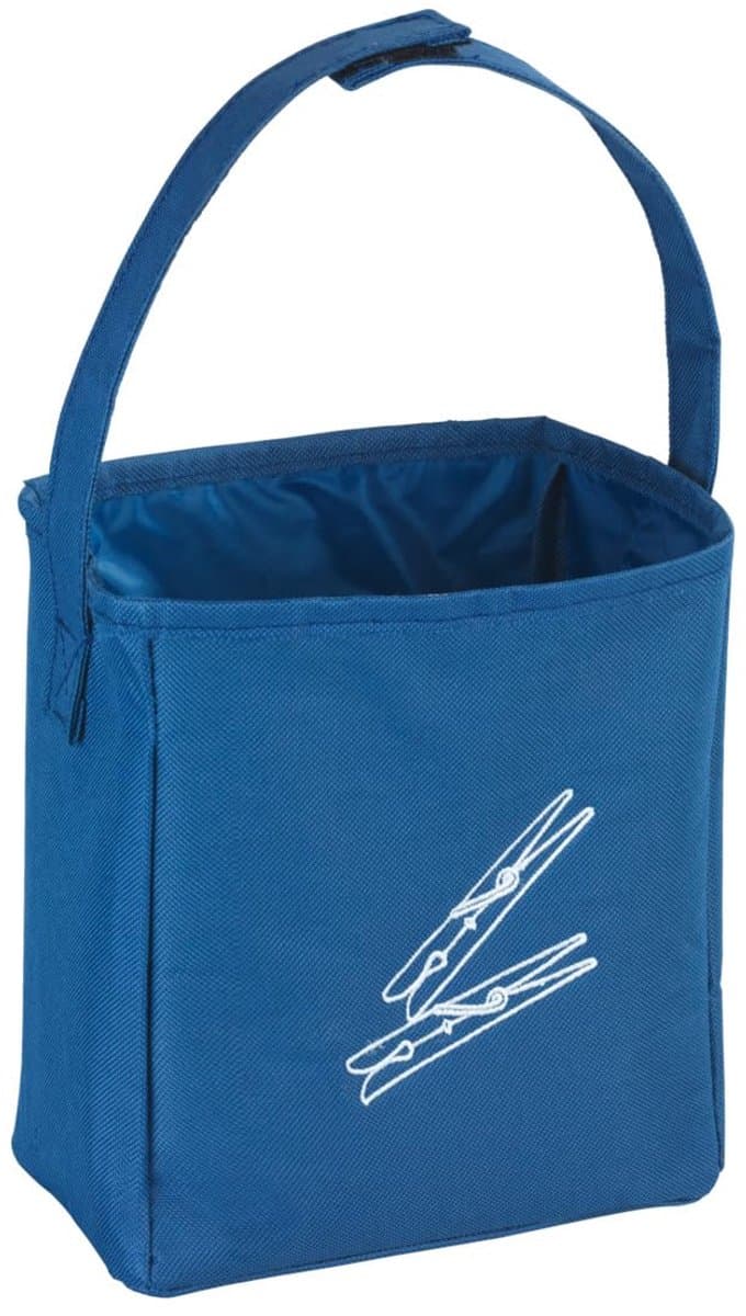 Wasknijperzak blauw, polyester, 17 x 19 x 10 cm, blauw — afbeelding 1