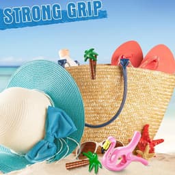 Handdoekklemmetjes voor strandstoelen, 2 stuks Grote strandhanddoek klemmen Flamingo strandhanddoek clips handdoek klemmen Flamingo wasknijpers voor wasgoed strandhanddoek badhanddoek zwembad (Roze C) — thumbnail 2