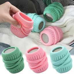3 stuks Wasmachine Wasbal - anti-klit en gemakkelijk schoon te maken - siliconen wasballen- en reinigingsballen - wasmachine-schrobballen - Herbruikbare Droger Bal-7 * 4,5 cm - geschikt voor wasmachine-onderhoud thuis - lichtblauw + groen + roze — thumbnail 2