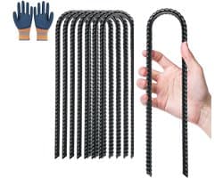 8 stuks grondankers, grondankers, 30 cm, U-haken, grondanker, trampoline, anker, grondpalen, grondpalen, tentharingen, grondhaken voor zekering, luifels, schommels, hekken