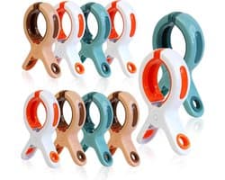 10 stuks grote strandlakenklemmen, 10 cm handdoeklepels voor strandstoelen, handdoekhouder voor zonnebank, winddichte wasklemmen handdoekhouder voor strandstoel