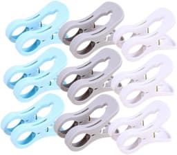 9 stuks- wasknijpers-wasknijpers kunststof -wasknijpers groot-wasknijpers plastic -Strandhanddoekclips- Quiltclips-Strandlaken Knijpers -Winddicht-Handdoekknijpers-Voor Strandlaken, Beddengoed En Dikke Kleding-Meerkleurig — thumbnail 1