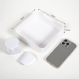 Lekbak Wasmachine - Afvoerbak voor wasmachine - Afvalwaterbak van de wasmachine - Afvalwateropvangbak - 16 × 18cm - Geschikt voor wasmachines - Met lekbak + universele geleidingsplaat + moer - Universeel - Wit — thumbnail 2