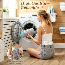 Waszak voor Schoenen voor de Wasmachine, Set van 2, Herbruikbaar met Rits, 360° Reiniging voor Sneakers en Alle Soorten Schoenen, Grijs — thumbnail 5