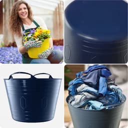 KADAX Flexibele mand universele wasbak 42L marineblauw — thumbnail 3