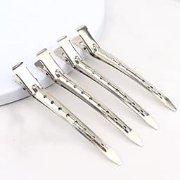 Zilveren Haarsectieklemmen - 3,5 Inch Metalen Alligator Krulspelden voor Haarstyling — thumbnail 3