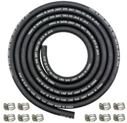 8 mm Benzineslang van 2,4 m met 10 Slangklemmen - Gevlochten Rubber Slang voor Auto's en Bootgeneratoren — thumbnail 1