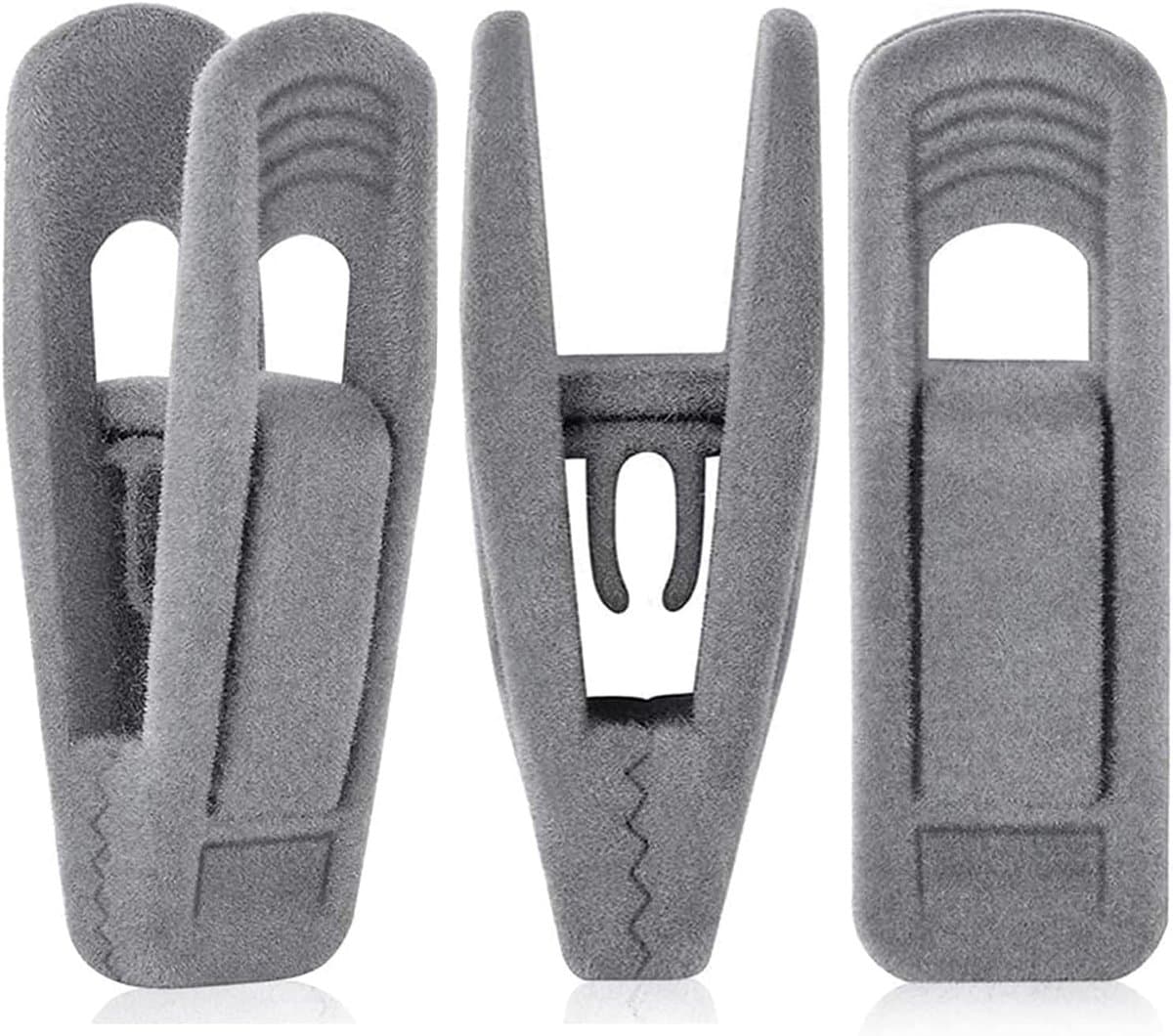 20 Stuks - Fluwelen hangers clips - antislip fluwelen clips - voor kostuum, broek, rok hanger - sterke vingerclips - voor dunne flock hangers - Grijs — afbeelding 1