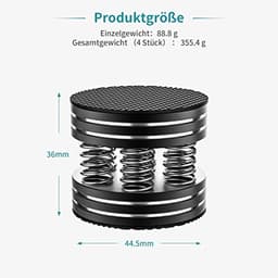 High-end luidsprekervoeten trilingsdempers - 4 stuks aluminium en antislip rubber — thumbnail 3
