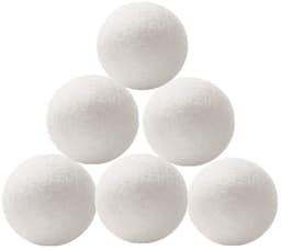 Set van 6 wasballen - Wasballen - Droogballen - Wollen droogballen - Met opbergzak - Natuurlijke wol - Duurzame en herbruikbare droogballen - Kreukvrij - Energiebesparend - Fris effect — thumbnail 1